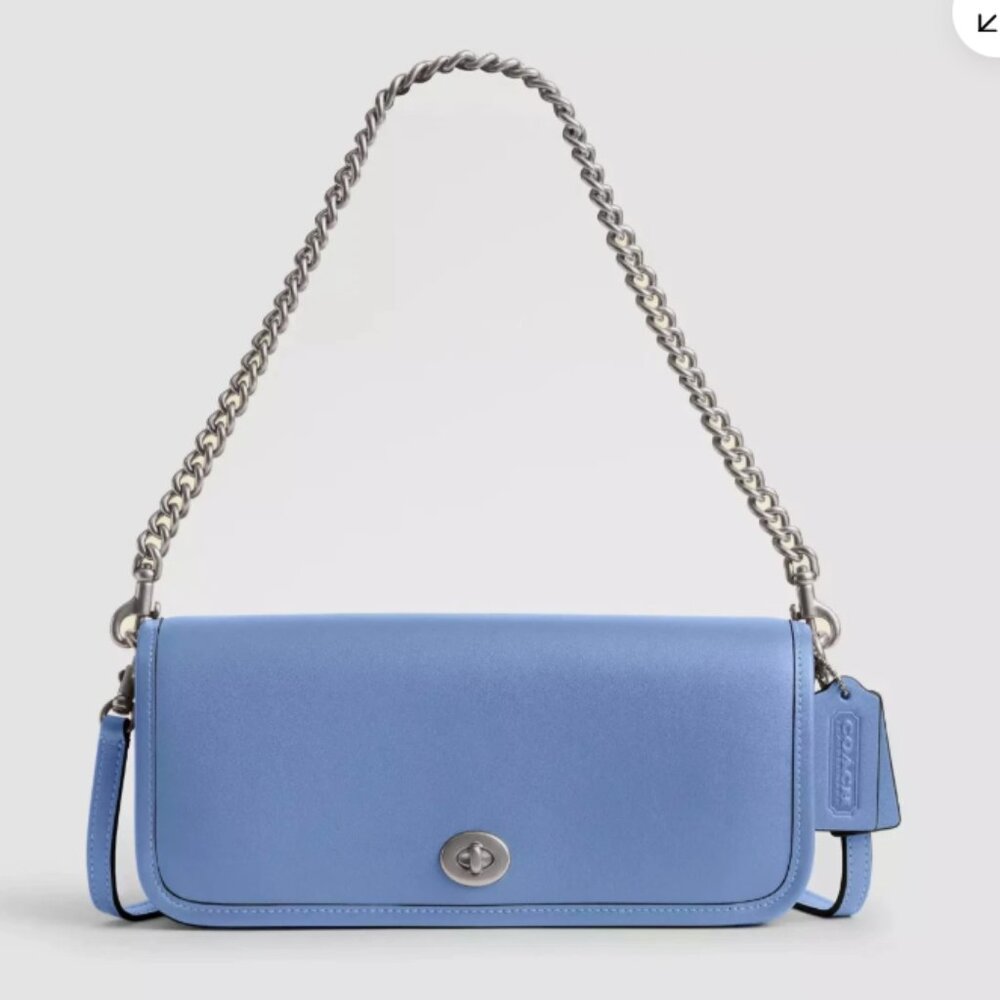 Coach Dinky - Excellent Condition - Light Blue - Dust Bag - Silver Hardware